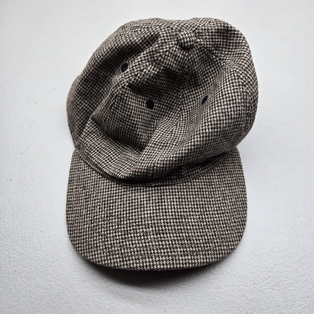 Levi's Men Baseball Cap OS Brown Wool Blend Houndstooth Strapback
